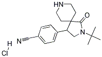 4-(2-TERT-BUTYL-1-OXO-2,8-DIAZASPIRO[4.5]DECAN-4-YL)BENZONITRILE HYDROCHLORIDE Struktur