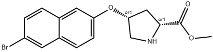 METHYL (2S,4S)-4-[(6-BROMO-2-NAPHTHYL)OXY]-2-PYRROLIDINECARBOXYLATE Struktur