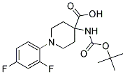 4-(TERT-BUTOXYCARBONYLAMINO)-1-(2,4-DIFLUOROPHENYL)PIPERIDINE-4-CARBOXYLIC ACID Struktur