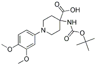 4-(TERT-BUTOXYCARBONYLAMINO)-1-(3,4-DIMETHOXYPHENYL)PIPERIDINE-4-CARBOXYLIC ACID Struktur