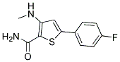 5-(4-FLUORO-PHENYL)-3-METHYLAMINO-THIOPHENE-2-CARBOXYLIC ACID AMIDE Struktur