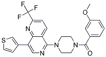 5-[4-(3-METHOXYBENZOYL)PIPERAZIN-1-YL]-8-(3-THIENYL)-2-(TRIFLUOROMETHYL)-1,6-NAPHTHYRIDINE Struktur