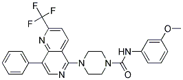 N-(3-METHOXYPHENYL)-4-[8-PHENYL-2-(TRIFLUOROMETHYL)-1,6-NAPHTHYRIDIN-5-YL]PIPERAZINE-1-CARBOXAMIDE Struktur