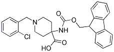 4-(((9H-FLUOREN-9-YL)METHOXY)CARBONYLAMINO)-1-(2-CHLOROBENZYL)PIPERIDINE-4-CARBOXYLIC ACID Struktur