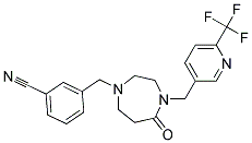 3-[(5-OXO-4-([6-(TRIFLUOROMETHYL)PYRIDIN-3-YL]METHYL)-1,4-DIAZEPAN-1-YL)METHYL]BENZONITRILE Struktur