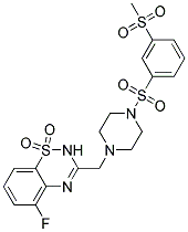 5-FLUORO-3-[(4-([3-(METHYLSULFONYL)PHENYL]SULFONYL)PIPERAZIN-1-YL)METHYL]-2H-1,2,4-BENZOTHIADIAZINE 1,1-DIOXIDE Struktur