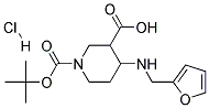 4-[(FURAN-2-YLMETHYL)-AMINO]-PIPERIDINE-1,3-DICARBOXYLIC ACID 1-TERT-BUTYL ESTER HYDROCHLORIDE Struktur