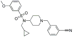 N-[1-(3-CYANOBENZYL)PIPERIDIN-4-YL]-N-(CYCLOPROPYLMETHYL)-3-METHOXYBENZENESULFONAMIDE Struktur