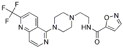 N-(2-(4-[2-(TRIFLUOROMETHYL)-1,6-NAPHTHYRIDIN-5-YL]PIPERAZIN-1-YL)ETHYL)ISOXAZOLE-5-CARBOXAMIDE Struktur