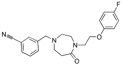 3-((4-[2-(4-FLUOROPHENOXY)ETHYL]-5-OXO-1,4-DIAZEPAN-1-YL)METHYL)BENZONITRILE Struktur