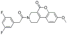 3-[(3,5-DIFLUOROPHENYL)ACETYL]-8-METHOXY-1,2,3,4-TETRAHYDRO-5H-CHROMENO[3,4-C]PYRIDIN-5-ONE Struktur