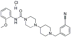 4-[1-(3-CYANOBENZYL)PIPERIDIN-4-YL]-N-(2-METHOXYPHENYL)PIPERAZINE-1-CARBOXAMIDE HYDROCHLORIDE Struktur