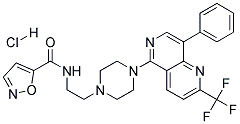 N-(2-(4-[8-PHENYL-2-(TRIFLUOROMETHYL)-1,6-NAPHTHYRIDIN-5-YL]PIPERAZIN-1-YL)ETHYL)ISOXAZOLE-5-CARBOXAMIDE HYDROCHLORIDE Struktur