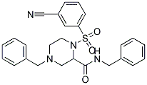 N,4-DIBENZYL-1-[(3-CYANOPHENYL)SULFONYL]PIPERAZINE-2-CARBOXAMIDE Struktur