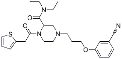 4-[3-(3-CYANOPHENOXY)PROPYL]-N,N-DIETHYL-1-(2-THIENYLACETYL)PIPERAZINE-2-CARBOXAMIDE Struktur