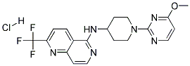 N-[1-(4-METHOXYPYRIMIDIN-2-YL)PIPERIDIN-4-YL]-2-(TRIFLUOROMETHYL)-1,6-NAPHTHYRIDIN-5-AMINE HYDROCHLORIDE Struktur