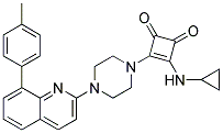 3-(CYCLOPROPYLAMINO)-4-(4-[8-(4-METHYLPHENYL)QUINOLIN-2-YL]PIPERAZIN-1-YL)CYCLOBUT-3-ENE-1,2-DIONE Struktur