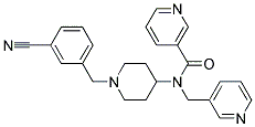 N-[1-(3-CYANOBENZYL)PIPERIDIN-4-YL]-N-(PYRIDIN-3-YLMETHYL)NICOTINAMIDE Struktur