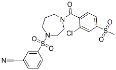 3-((4-[2-CHLORO-4-(METHYLSULFONYL)BENZOYL]-1,4-DIAZEPAN-1-YL)SULFONYL)BENZONITRILE Struktur