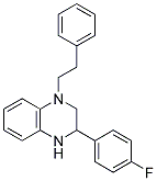 3-(4-FLUOROPHENYL)-1,2,3,4-TETRAHYDRO-1-PHENETHYLQUINOXALINE Struktur