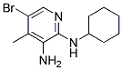 5-BROMO-N2-CYCLOHEXYL-4-METHYL-PYRIDINE-2,3-DIAMINE Struktur