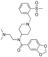 N-[2-(DIMETHYLAMINO)ETHYL]-N-(1-[2-(METHYLSULFONYL)BENZYL]PIPERIDIN-4-YL)-1,3-BENZODIOXOLE-5-CARBOXAMIDE Struktur