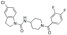 5-CHLORO-N-[1-(3,4-DIFLUOROBENZOYL)PIPERIDIN-4-YL]INDOLINE-1-CARBOXAMIDE Struktur