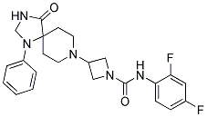 N-(2,4-DIFLUOROPHENYL)-3-(4-OXO-1-PHENYL-1,3,8-TRIAZASPIRO[4.5]DEC-8-YL)AZETIDINE-1-CARBOXAMIDE Struktur