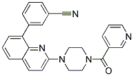 3-(2-[4-(PYRIDIN-3-YLCARBONYL)PIPERAZIN-1-YL]QUINOLIN-8-YL)BENZONITRILE Struktur