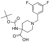 4-(TERT-BUTOXYCARBONYLAMINO)-1-(3,5-DIFLUOROBENZYL)PIPERIDINE-4-CARBOXYLIC ACID Struktur