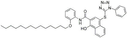 N-(2-TETRADECYLOXYPHENYL)-4-(1-PHENYL-5-TETRAZOLYL)THIO-1-HYDROXY-2-NAPHTHAMIDE Struktur