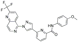 N-(4-METHOXYPHENYL)-6-(1-[2-(TRIFLUOROMETHYL)-1,6-NAPHTHYRIDIN-5-YL]-1H-PYRAZOL-4-YL)PYRIDINE-2-CARBOXAMIDE Struktur