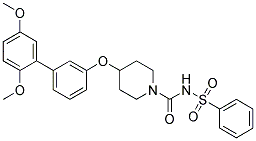 4-[(2',5'-DIMETHOXYBIPHENYL-3-YL)OXY]-N-(PHENYLSULFONYL)PIPERIDINE-1-CARBOXAMIDE Struktur