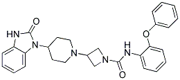 3-[4-(2-OXO-2,3-DIHYDRO-1H-BENZIMIDAZOL-1-YL)PIPERIDIN-1-YL]-N-(2-PHENOXYPHENYL)AZETIDINE-1-CARBOXAMIDE Struktur