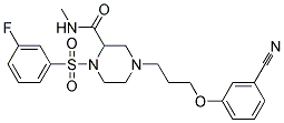 4-[3-(3-CYANOPHENOXY)PROPYL]-1-[(3-FLUOROPHENYL)SULFONYL]-N-METHYLPIPERAZINE-2-CARBOXAMIDE Struktur