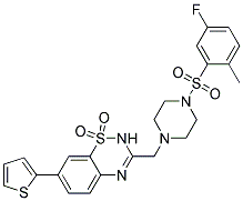 3-((4-[(5-FLUORO-2-METHYLPHENYL)SULFONYL]PIPERAZIN-1-YL)METHYL)-7-(2-THIENYL)-2H-1,2,4-BENZOTHIADIAZINE 1,1-DIOXIDE Struktur