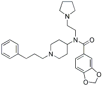 N-[1-(3-PHENYLPROPYL)PIPERIDIN-4-YL]-N-(2-PYRROLIDIN-1-YLETHYL)-1,3-BENZODIOXOLE-5-CARBOXAMIDE Struktur