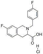 7-FLUORO-2-(4-FLUORO-BENZYL)-1,2,3,4-TETRAHYDRO-ISOQUINOLINE-3-CARBOXYLIC ACID HYDROCHLORIDE Struktur