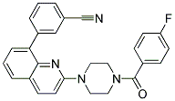 3-(2-[4-(4-FLUOROBENZOYL)PIPERAZIN-1-YL]QUINOLIN-8-YL)BENZONITRILE Struktur