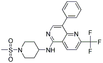 N-[1-(METHYLSULFONYL)PIPERIDIN-4-YL]-8-PHENYL-2-(TRIFLUOROMETHYL)-1,6-NAPHTHYRIDIN-5-AMINE Struktur