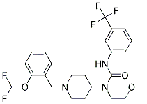 N-(1-[2-(DIFLUOROMETHOXY)BENZYL]PIPERIDIN-4-YL)-N-(2-METHOXYETHYL)-N'-[3-(TRIFLUOROMETHYL)PHENYL]UREA Struktur