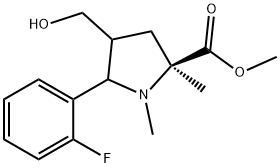 METHYL 5-(2-FLUOROPHENYL)-4-(HYDROXYMETHYL)-1,2-DIMETHYL-2-PYRROLIDINECARBOXYLATE Struktur