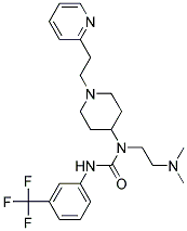 N-[2-(DIMETHYLAMINO)ETHYL]-N-[1-(2-PYRIDIN-2-YLETHYL)PIPERIDIN-4-YL]-N'-[3-(TRIFLUOROMETHYL)PHENYL]UREA Struktur