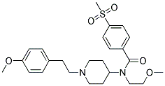 N-(2-METHOXYETHYL)-N-(1-[2-(4-METHOXYPHENYL)ETHYL]PIPERIDIN-4-YL)-4-(METHYLSULFONYL)BENZAMIDE Struktur