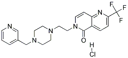 6-(2-[4-(PYRIDIN-3-YLMETHYL)PIPERAZIN-1-YL]ETHYL)-2-(TRIFLUOROMETHYL)-1,6-NAPHTHYRIDIN-5(6H)-ONE HYDROCHLORIDE Struktur