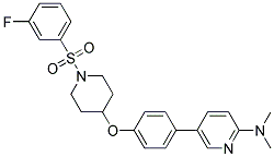 5-[4-((1-[(3-FLUOROPHENYL)SULFONYL]PIPERIDIN-4-YL)OXY)PHENYL]-N,N-DIMETHYLPYRIDIN-2-AMINE Struktur