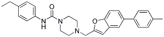 N-(4-ETHYLPHENYL)-4-([5-(4-METHYLPHENYL)-1-BENZOFURAN-2-YL]METHYL)PIPERAZINE-1-CARBOXAMIDE Struktur