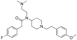 N-[2-(DIMETHYLAMINO)ETHYL]-2-(4-FLUOROPHENYL)-N-(1-[2-(4-METHOXYPHENYL)ETHYL]PIPERIDIN-4-YL)ACETAMIDE Struktur