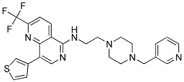 N-(2-[4-(PYRIDIN-3-YLMETHYL)PIPERAZIN-1-YL]ETHYL)-8-(3-THIENYL)-2-(TRIFLUOROMETHYL)-1,6-NAPHTHYRIDIN-5-AMINE Struktur