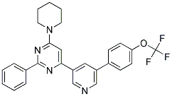 2-PHENYL-4-PIPERIDIN-1-YL-6-[5-(4-TRIFLUOROMETHOXY-PHENYL)-PYRIDIN-3-YL]-PYRIMIDINE Struktur